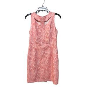 Esley Ladies Size Small Pink Lace Style Dress With Cut Out Neck Form Fitting